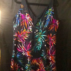 Never Worn Avenue Colorful Leaves Swim Dress S 26